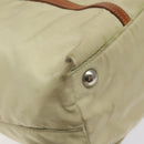 PRADA Shoulder Bag Nylon Beige Silver Auth bs25909-13