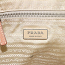 PRADA Shoulder Bag Nylon Beige Silver Auth bs25909-16