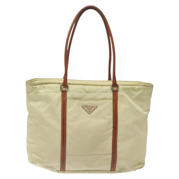 PRADA Shoulder Bag Nylon Beige Silver Auth bs25909 - 0