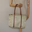 PRADA Shoulder Bag Nylon Beige Silver Auth bs25909-23