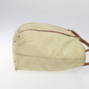 PRADA Shoulder Bag Nylon Beige Silver Auth bs25909-4