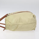 PRADA Shoulder Bag Nylon Beige Silver Auth bs25909-5