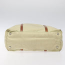 PRADA Shoulder Bag Nylon Beige Silver Auth bs25909-9