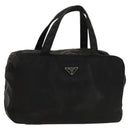 PRADA Hand Bag Nylon Black Silver Auth bs25910-1