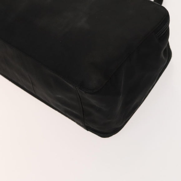 PRADA Hand Bag Nylon Black Silver Auth bs25910