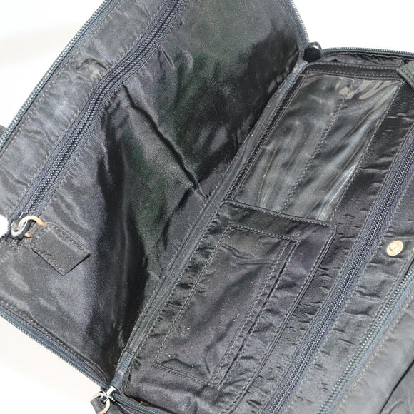 PRADA Hand Bag Nylon Black Silver Auth bs25910
