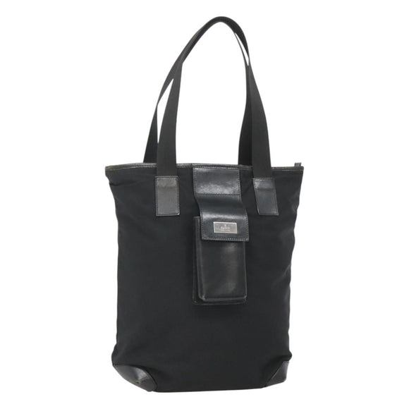 GUCCI Hand Bag Nylon Black Silver 019 0373 Auth bs25919