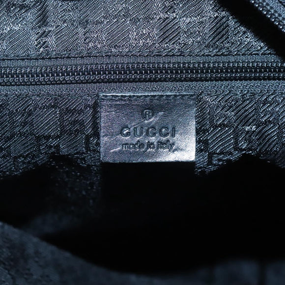 GUCCI Hand Bag Nylon Black Silver 019 0373 Auth bs25919
