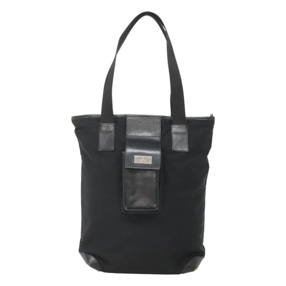 GUCCI Hand Bag Nylon Black Silver 019 0373 Auth bs25919