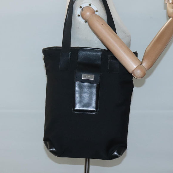 GUCCI Hand Bag Nylon Black Silver 019 0373 Auth bs25919