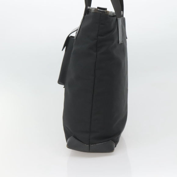 GUCCI Hand Bag Nylon Black Silver 019 0373 Auth bs25919