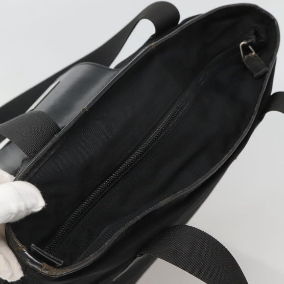 GUCCI Hand Bag Nylon Black Silver 019 0373 Auth bs25919