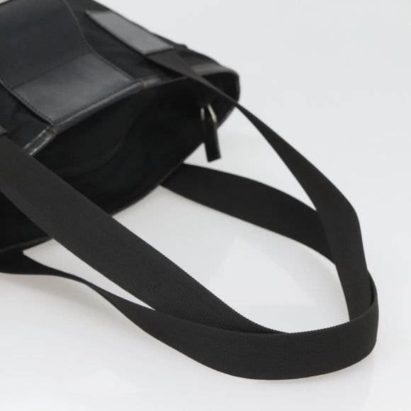 GUCCI Hand Bag Nylon Black Silver 019 0373 Auth bs25919