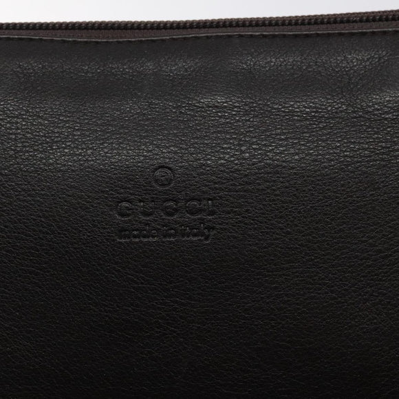 GUCCI Shoulder Bag Leather Brown Silver 001 1206 Auth bs25922