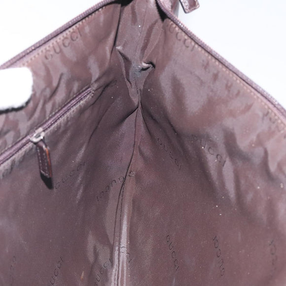 GUCCI Shoulder Bag Leather Brown Silver 001 1206 Auth bs25922