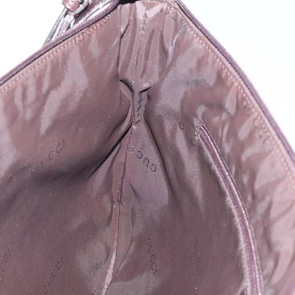 GUCCI Shoulder Bag Leather Brown Silver 001 1206 Auth bs25922