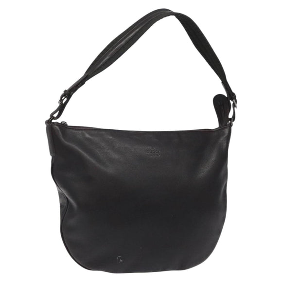 GUCCI Shoulder Bag Leather Brown Silver 001 1206 Auth bs25922