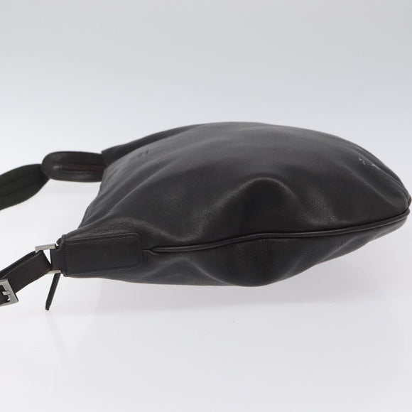 GUCCI Shoulder Bag Leather Brown Silver 001 1206 Auth bs25922