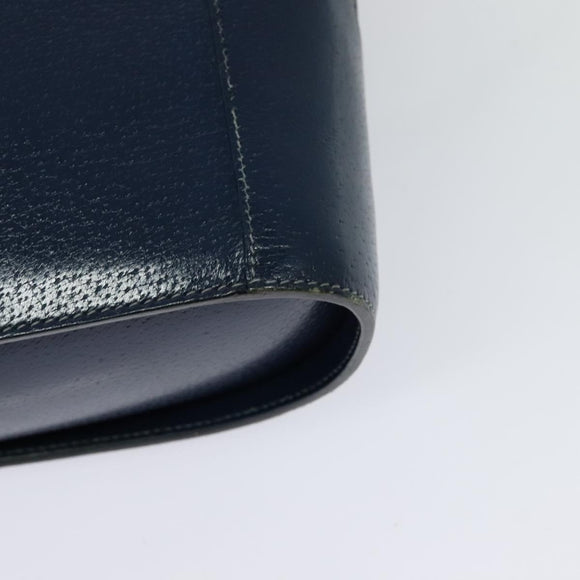 GUCCI Shoulder Bag Leather Blue Gold Auth bs25923