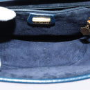 GUCCI Shoulder Bag Leather Blue Gold Auth bs25923-17