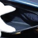 GUCCI Shoulder Bag Leather Blue Gold Auth bs25923-20