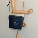 GUCCI Shoulder Bag Leather Blue Gold Auth bs25923-22