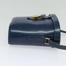 GUCCI Shoulder Bag Leather Blue Gold Auth bs25923-5