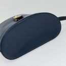 GUCCI Shoulder Bag Leather Blue Gold Auth bs25923-6