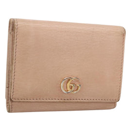GUCCI Trifold Wallet Leather Pink Gold 474746 Auth bs25927
