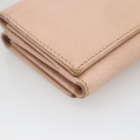 GUCCI Trifold Wallet Leather Pink Gold 474746 Auth bs25927