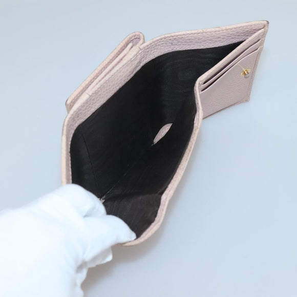 GUCCI Trifold Wallet Leather Pink Gold 474746 Auth bs25927