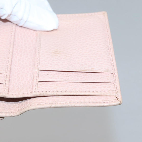 GUCCI Trifold Wallet Leather Pink Gold 474746 Auth bs25927