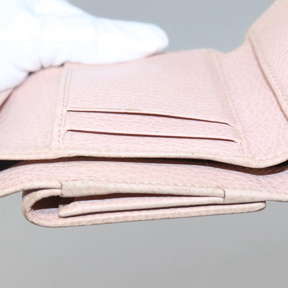 GUCCI Trifold Wallet Leather Pink Gold 474746 Auth bs25927