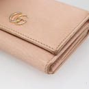 GUCCI Trifold Wallet Leather Pink Gold 474746 Auth bs25927-8
