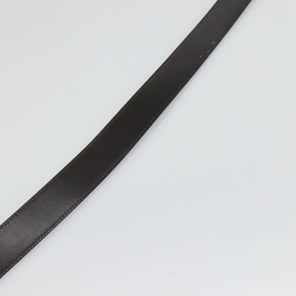 GUCCI Belt Leather 81.5-34.3"" Black Silver Auth bs25928