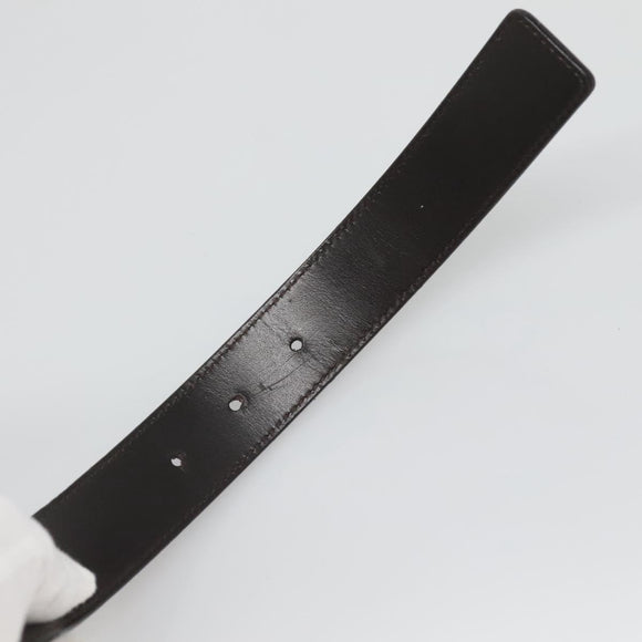 GUCCI Belt Leather 81.5-34.3"" Black Silver Auth bs25928