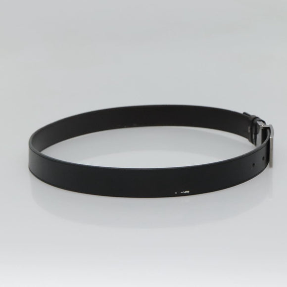 GUCCI Belt Leather 81.5-34.3"" Black Silver Auth bs25928
