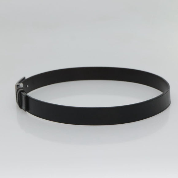GUCCI Belt Leather 81.5-34.3"" Black Silver Auth bs25928