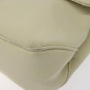 Salvatore Ferragamo Gancini Shoulder Bag Canvas White Silver Auth bs25930-10