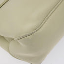 Salvatore Ferragamo Gancini Shoulder Bag Canvas White Silver Auth bs25930-11