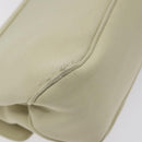 Salvatore Ferragamo Gancini Shoulder Bag Canvas White Silver Auth bs25930-13