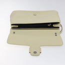 Salvatore Ferragamo Gancini Shoulder Bag Canvas White Silver Auth bs25930-18