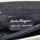 Salvatore Ferragamo Gancini Shoulder Bag Canvas White Silver Auth bs25930-12