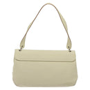 Salvatore Ferragamo Gancini Shoulder Bag Canvas White Silver Auth bs25930-3