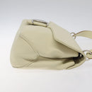 Salvatore Ferragamo Gancini Shoulder Bag Canvas White Silver Auth bs25930-3