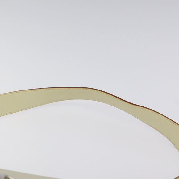 Salvatore Ferragamo Gancini Shoulder Bag Canvas White Silver Auth bs25930