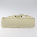 Salvatore Ferragamo Gancini Shoulder Bag Canvas White Silver Auth bs25930-9