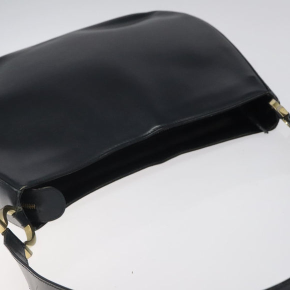 Salvatore Ferragamo Shoulder Bag Leather Black Gold Auth bs25932