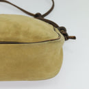 LOEWE Anagram Shoulder Bag Suede Beige Gold Auth bs25935-15