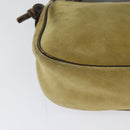 LOEWE Anagram Shoulder Bag Suede Beige Gold Auth bs25935-16